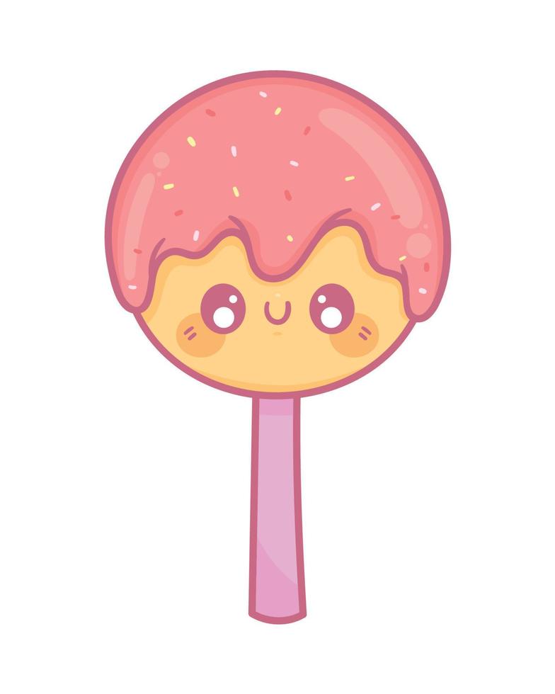 lollipop with cream kawaii vector