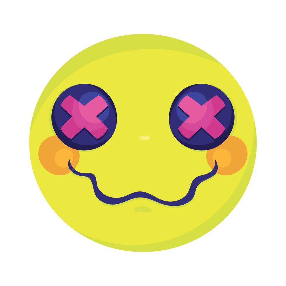emoticon face psychedelic style vector