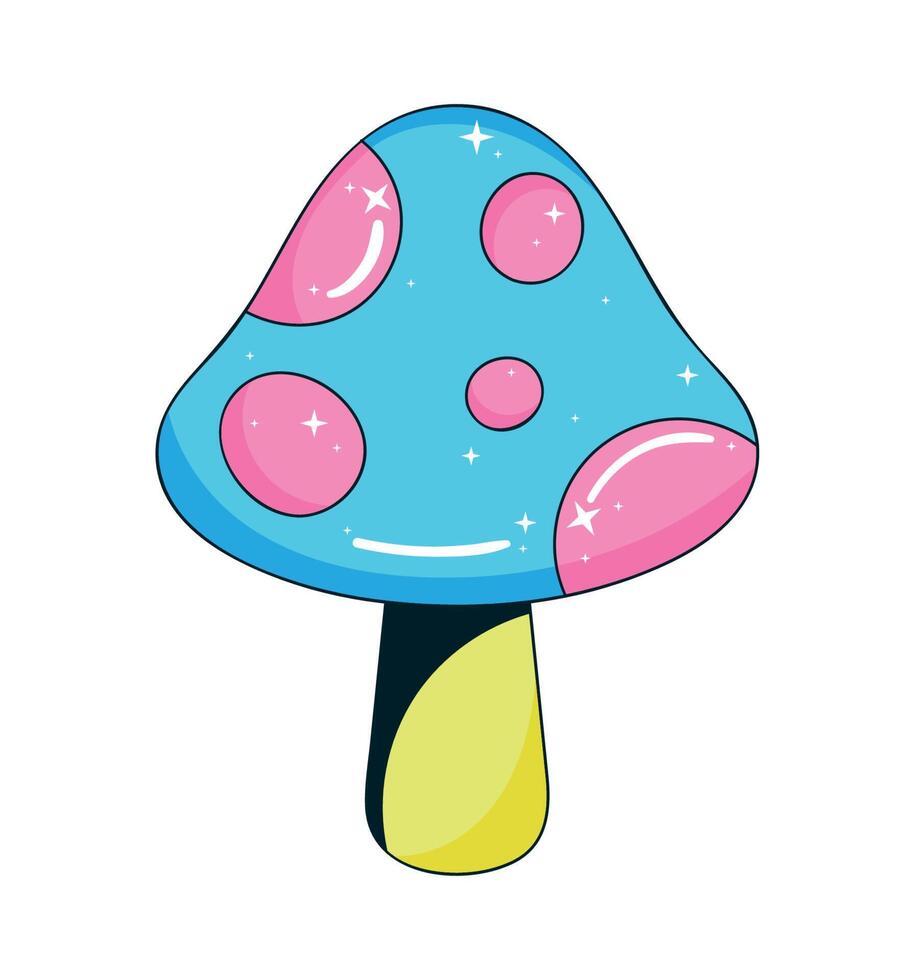 fungus plant psychedelic style vector