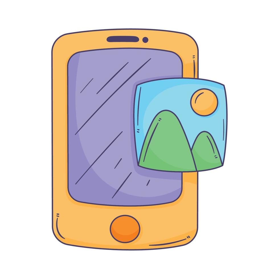 smartphone with picture file vector
