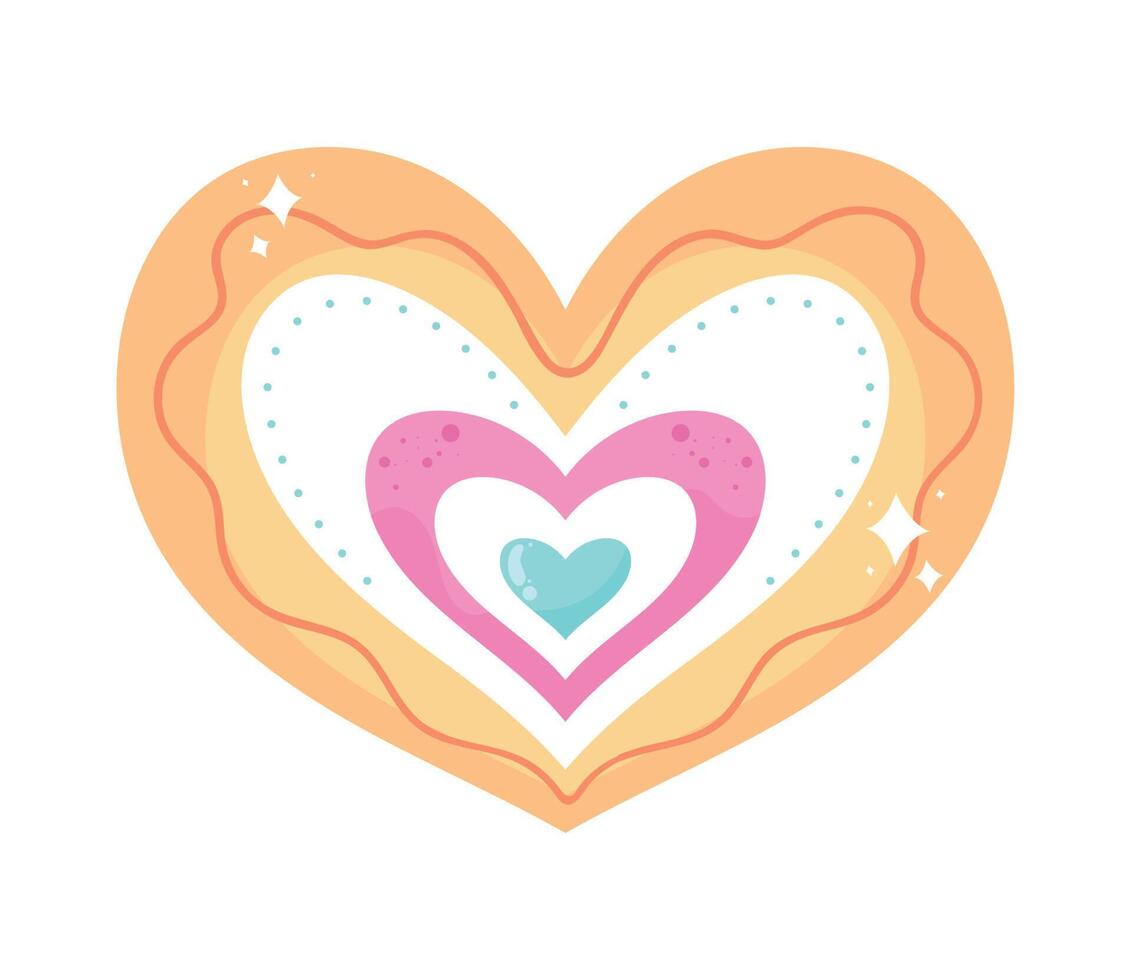 heart love rainbow colors vector