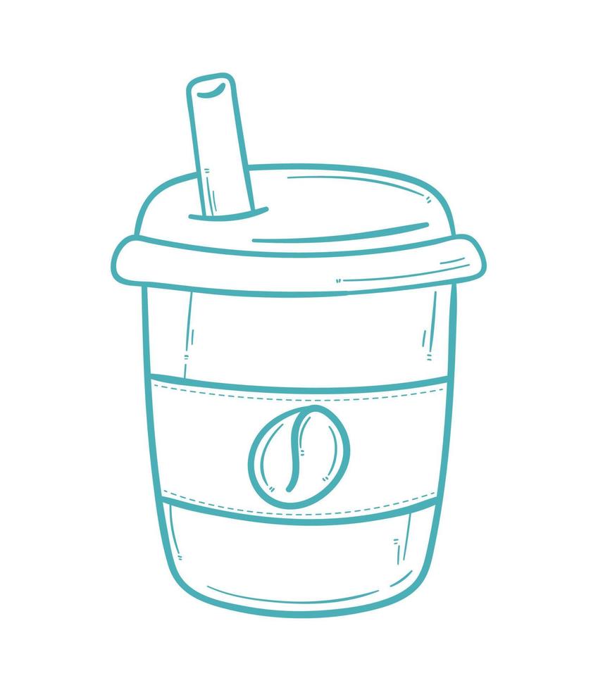 coffee drink in take away pot vector