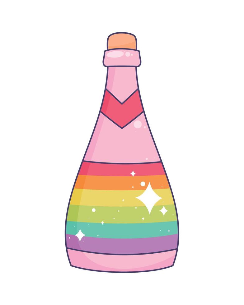 lgbti flag in champagne bottle vector