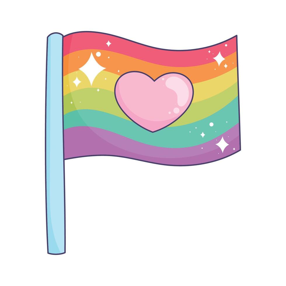 bandera lgbti en poste vector