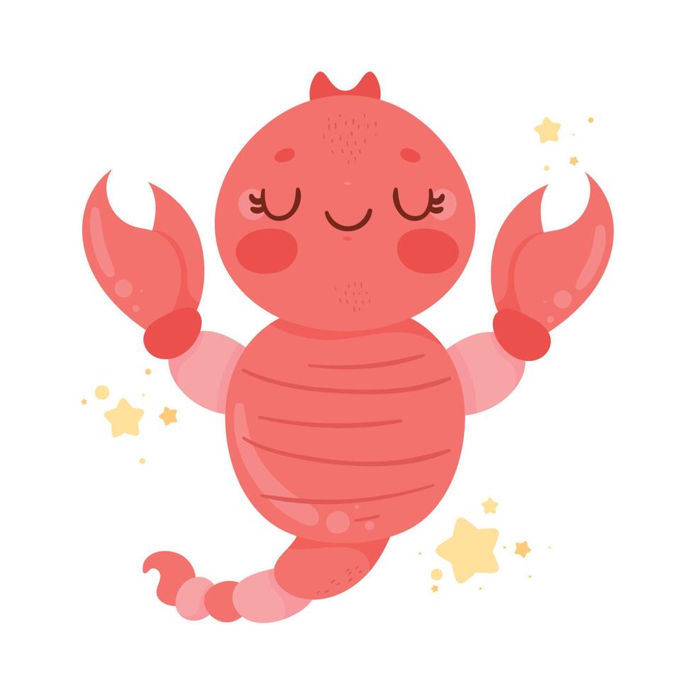 scorpio zodiac kawaii vector