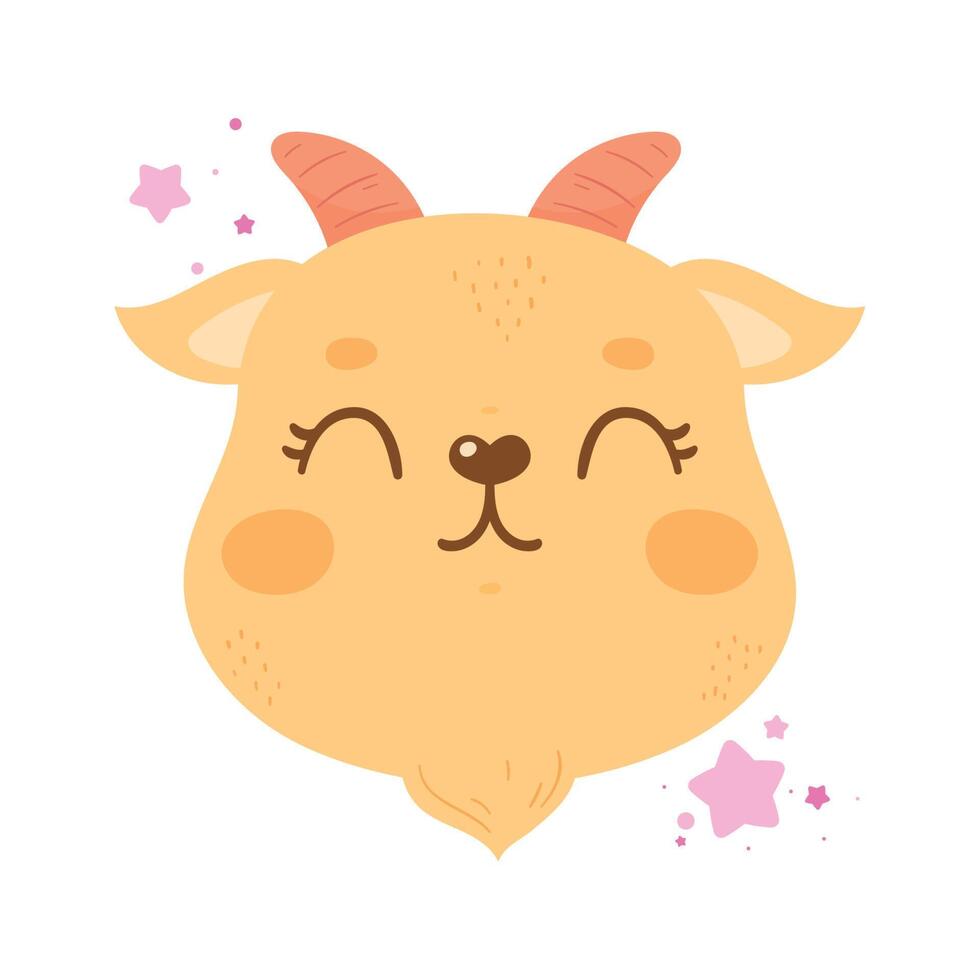 capricorn zodiac kawaii vector