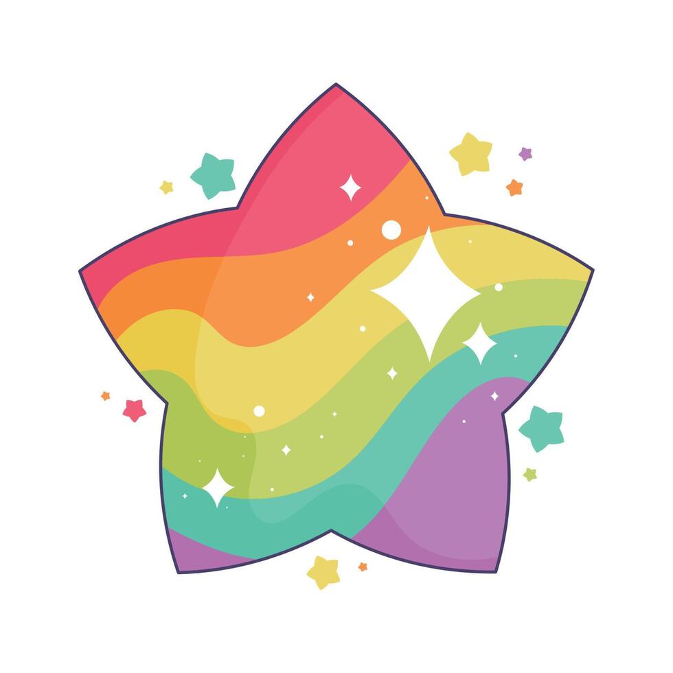 lgbti flag in star vector