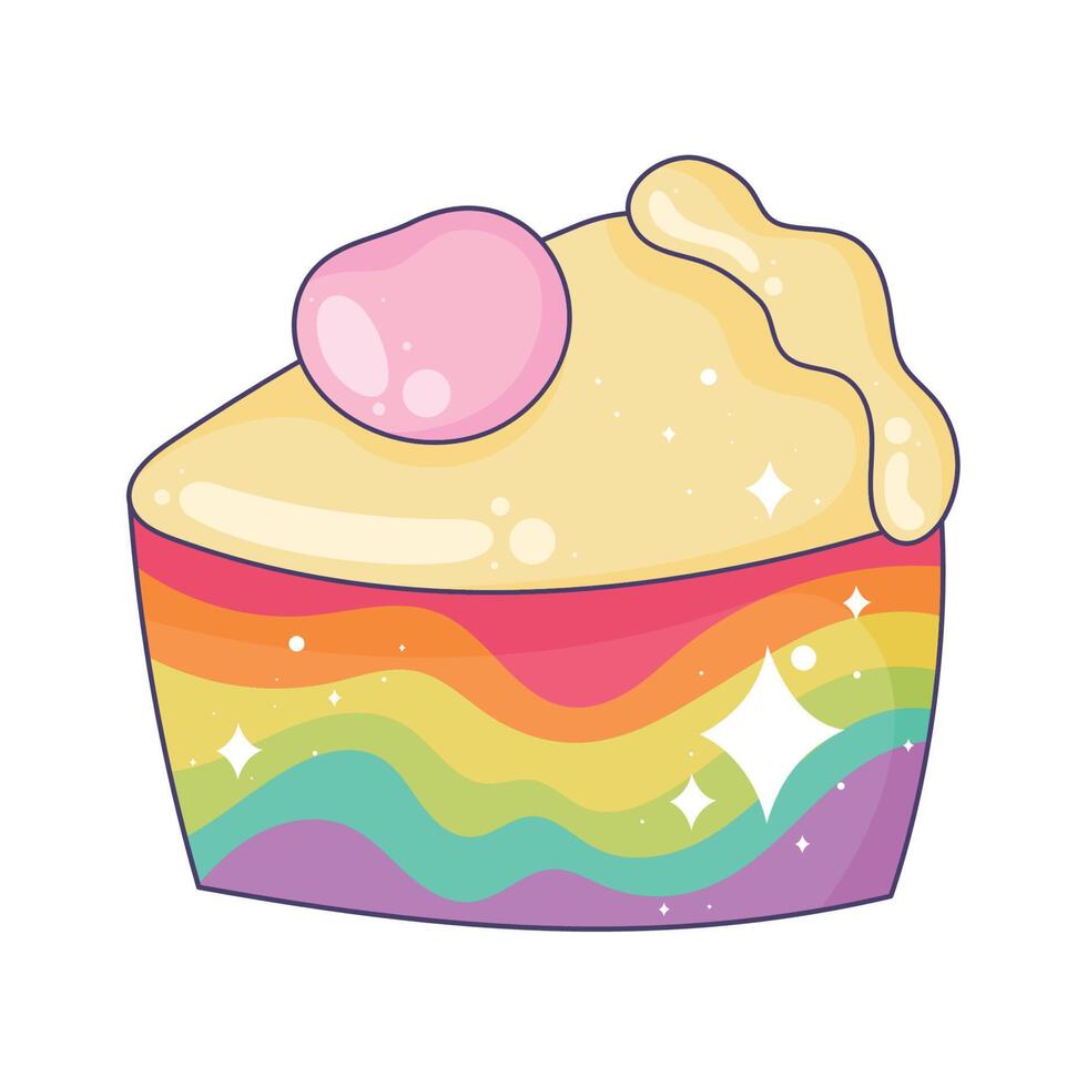 lgbti flag in cake portion vector