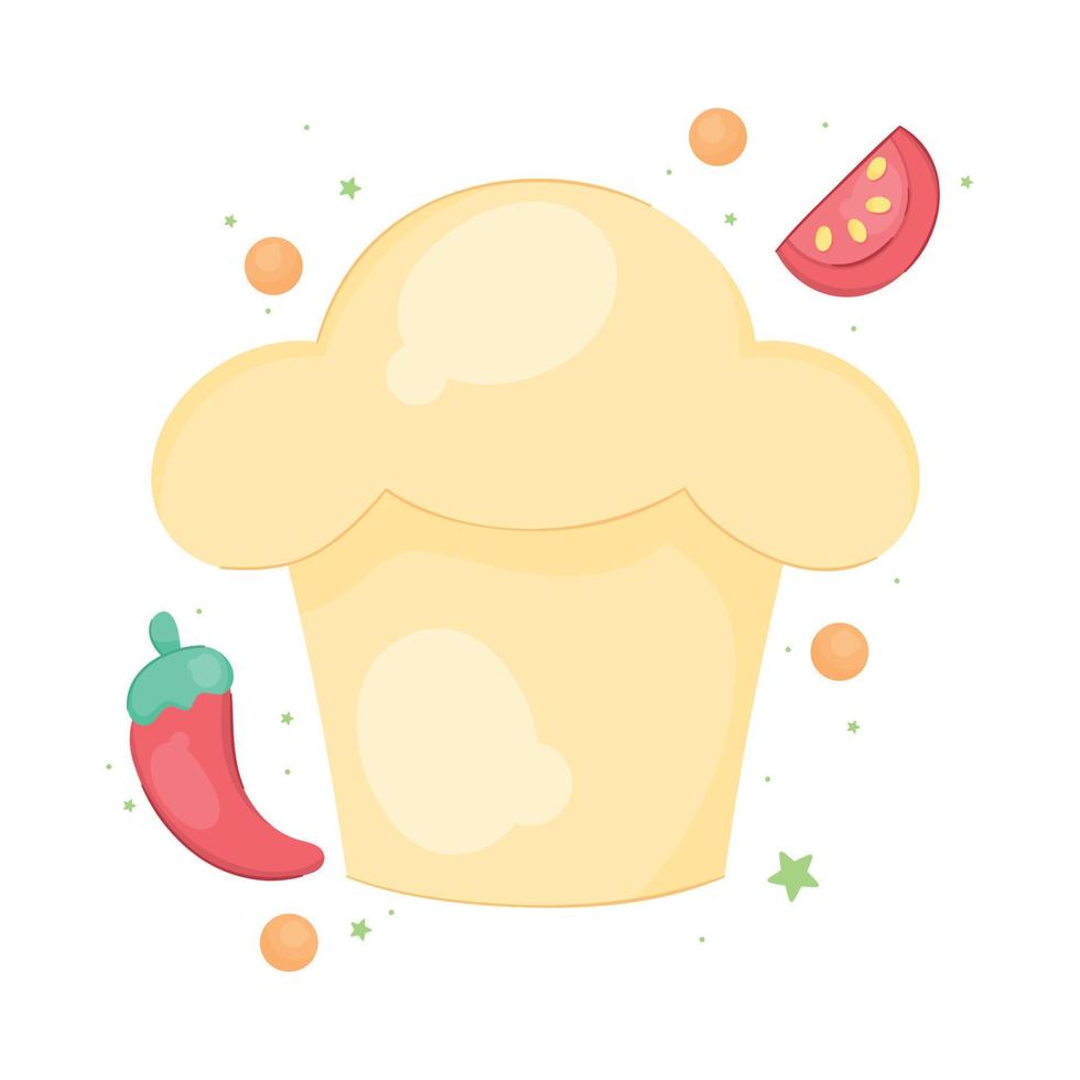 chef hat and vegetables vector