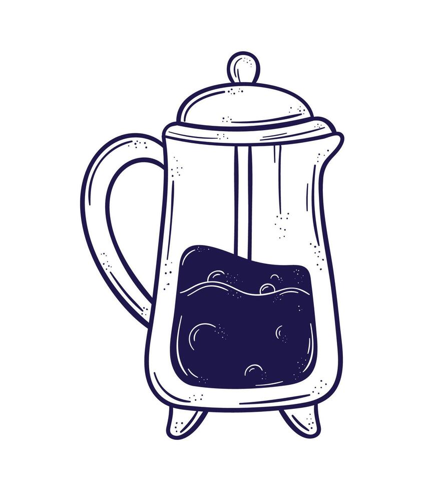 coffee drink in teapot vector