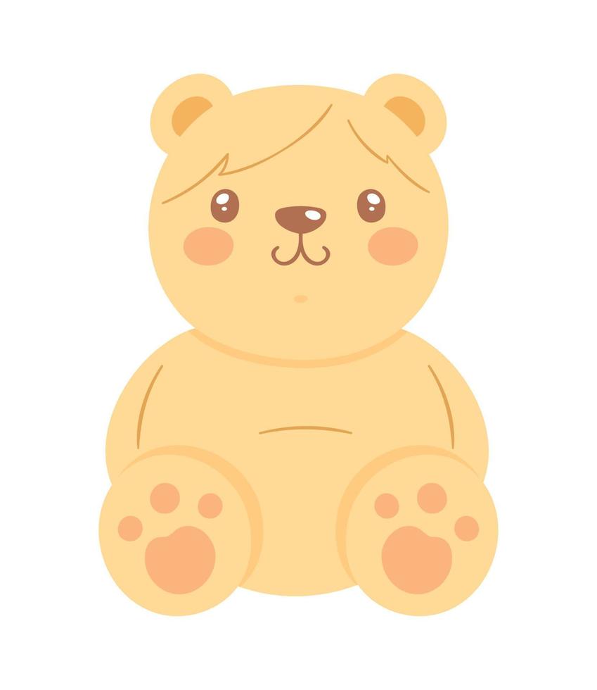 lindo oso amarillo sentado vector