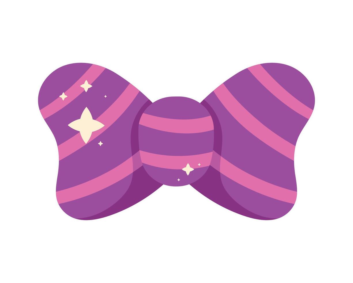 purple bowtie fashion accessory vector