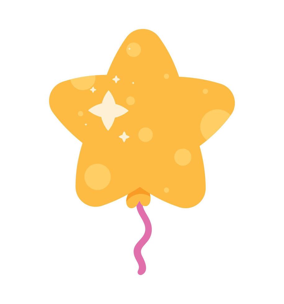 yellow star balloon helium vector
