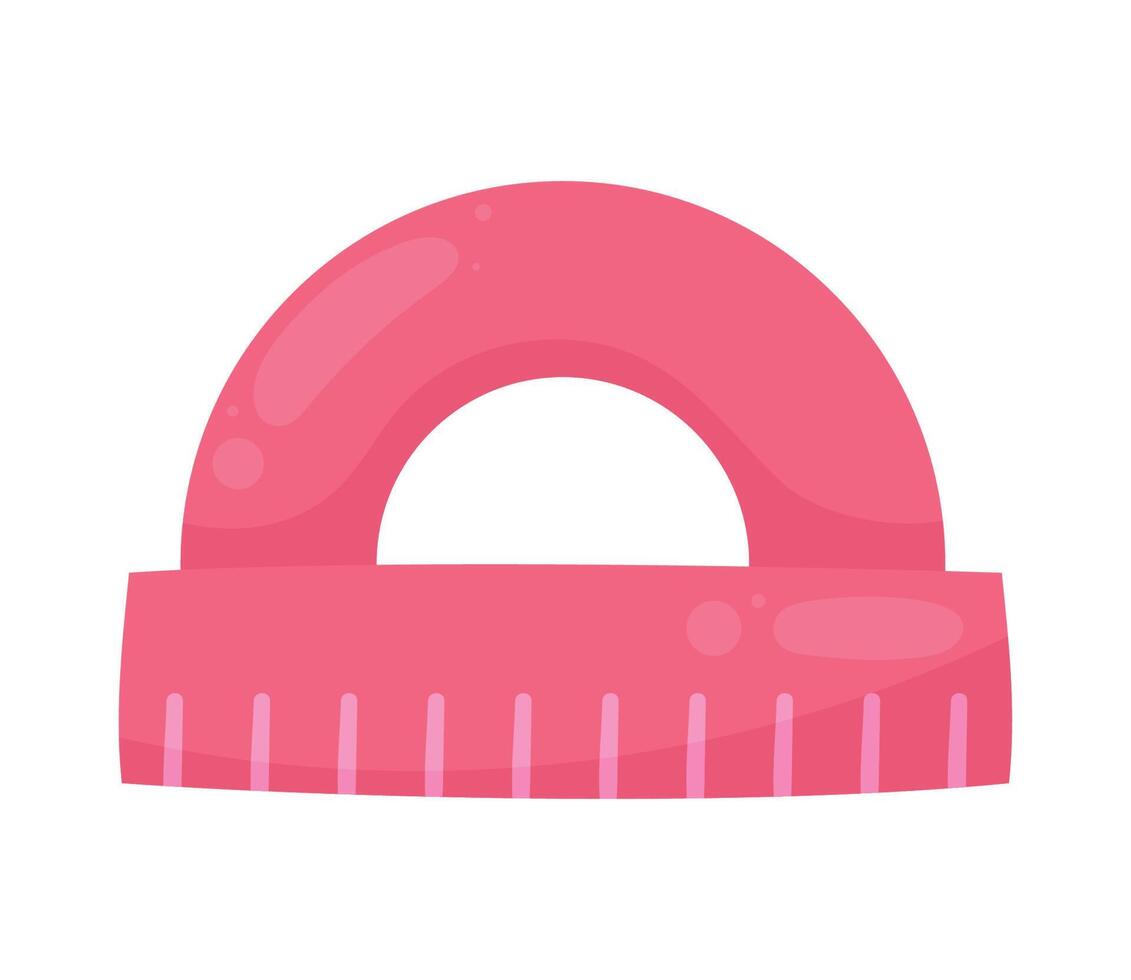 red protractor school supply vector