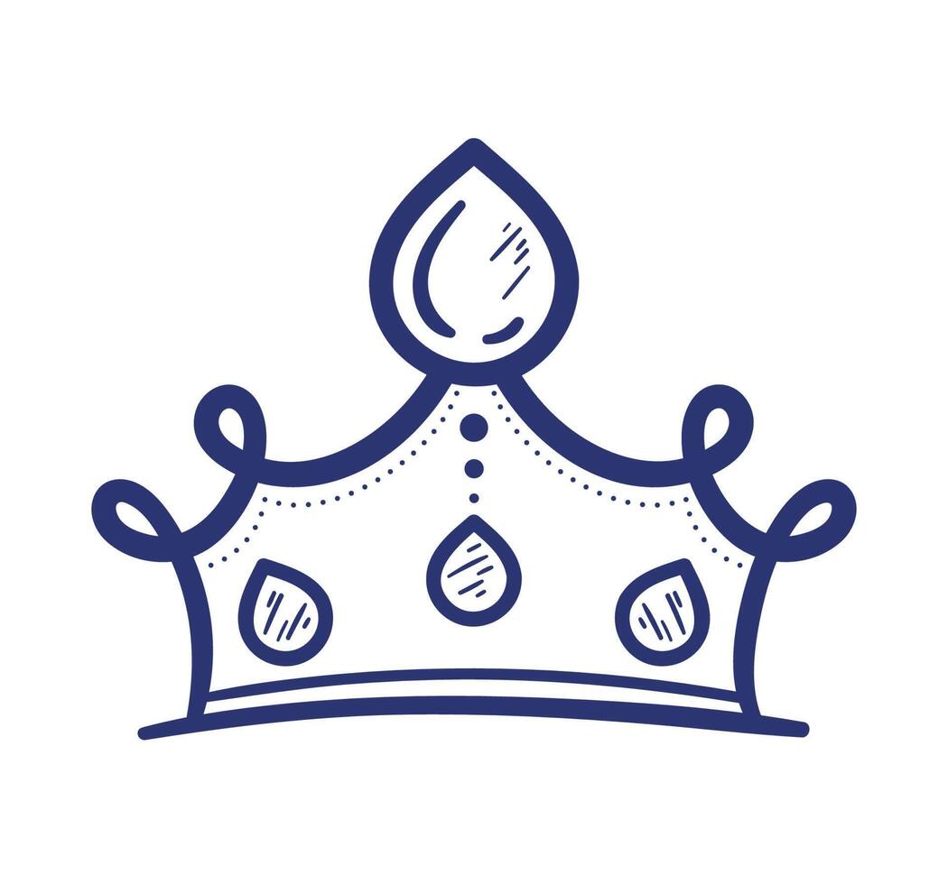 queen crown sketch vector