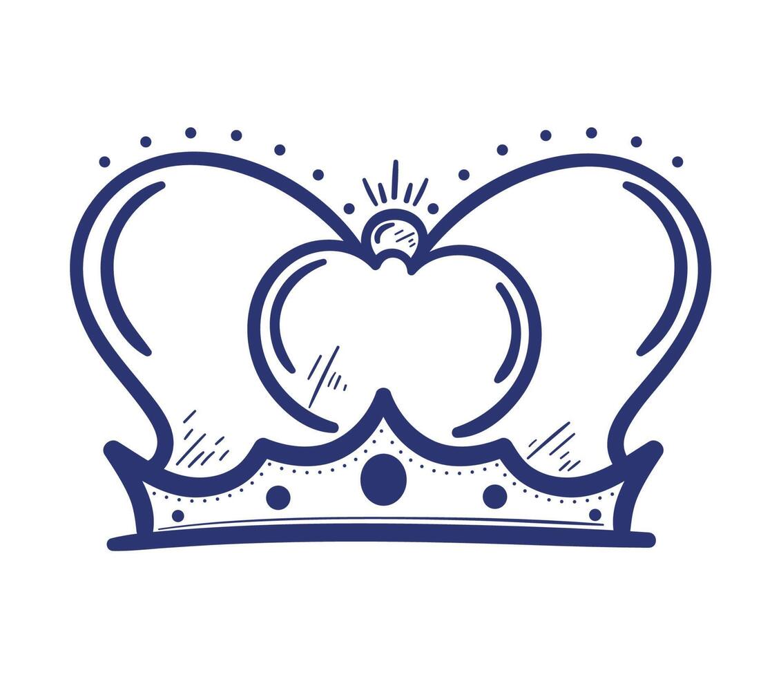 monarch crown sketch vector