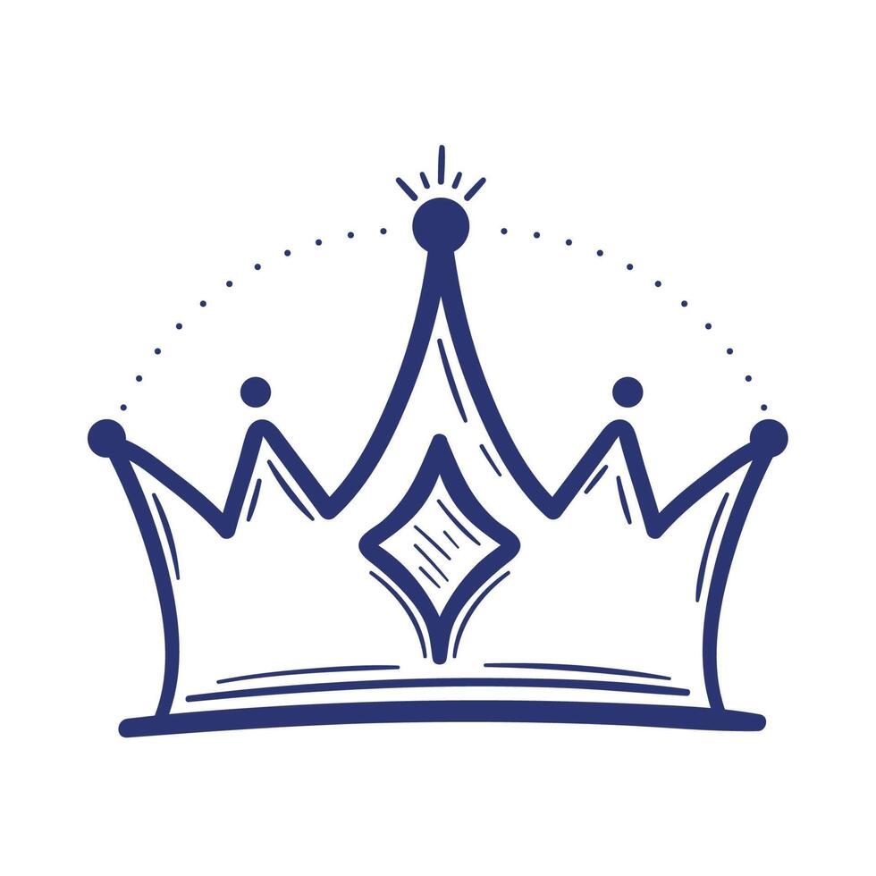 crown with diamond sketch vector