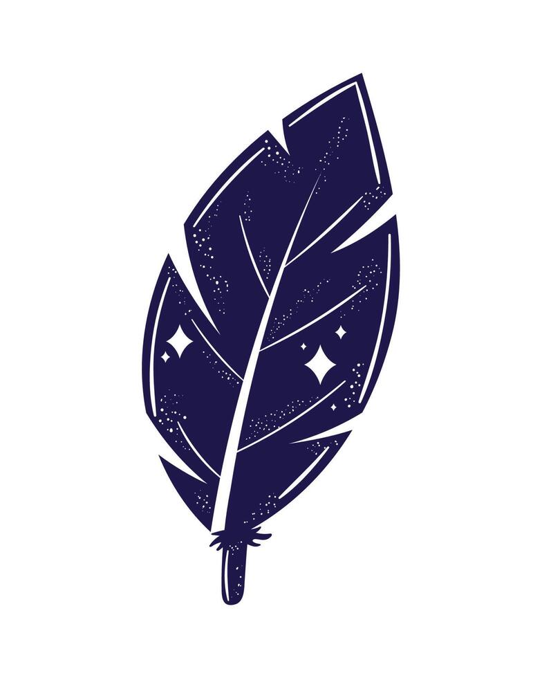 blue feather silhouette vector