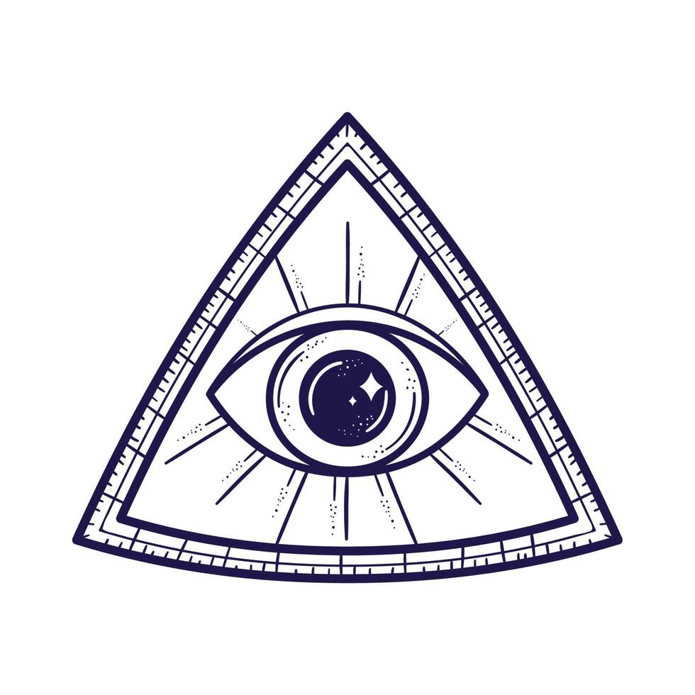 esoteric eye in triangle vector