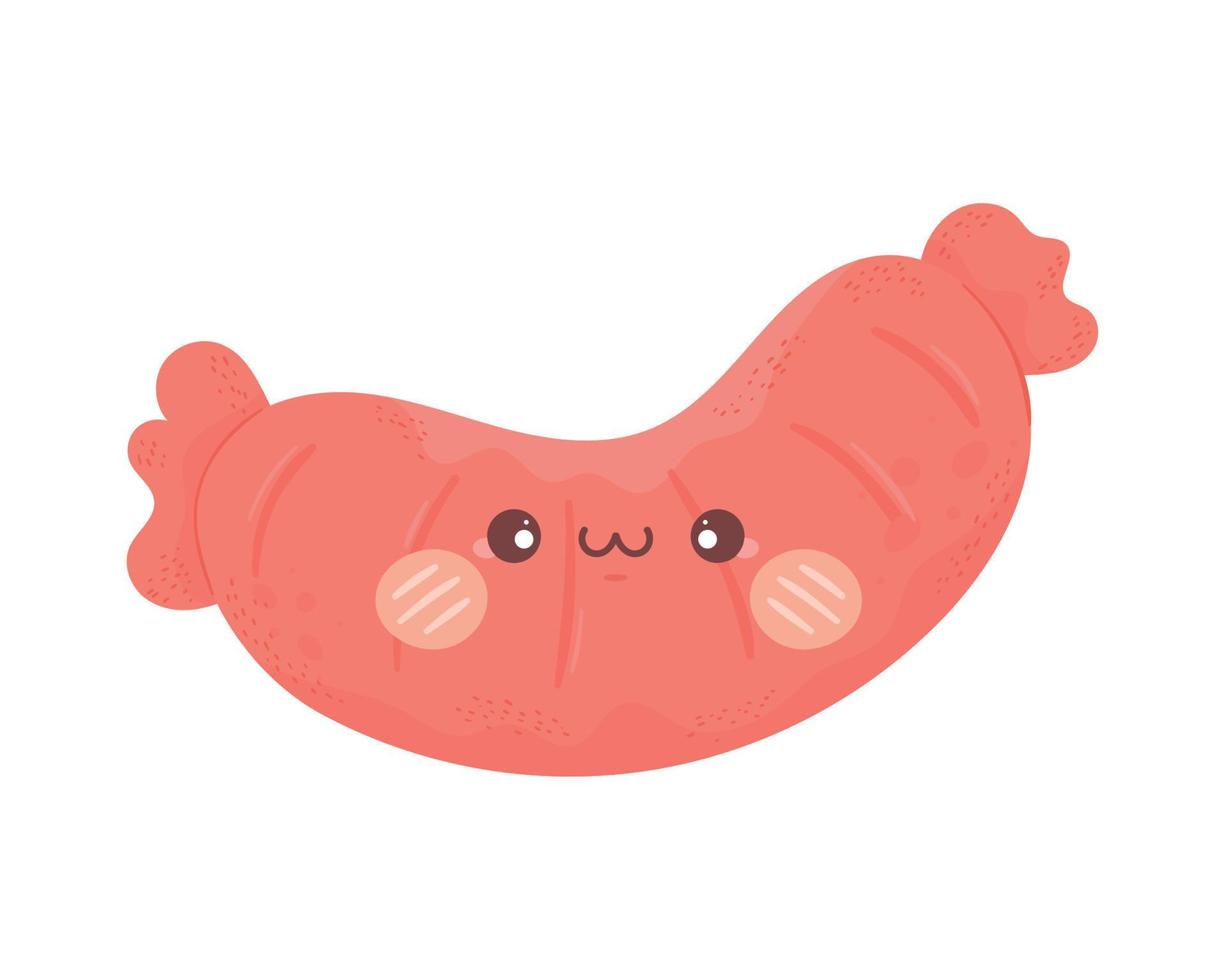 fresh sausage kawaii vector