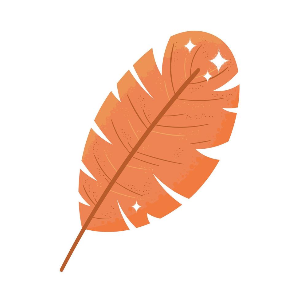 orange feather boho style vector