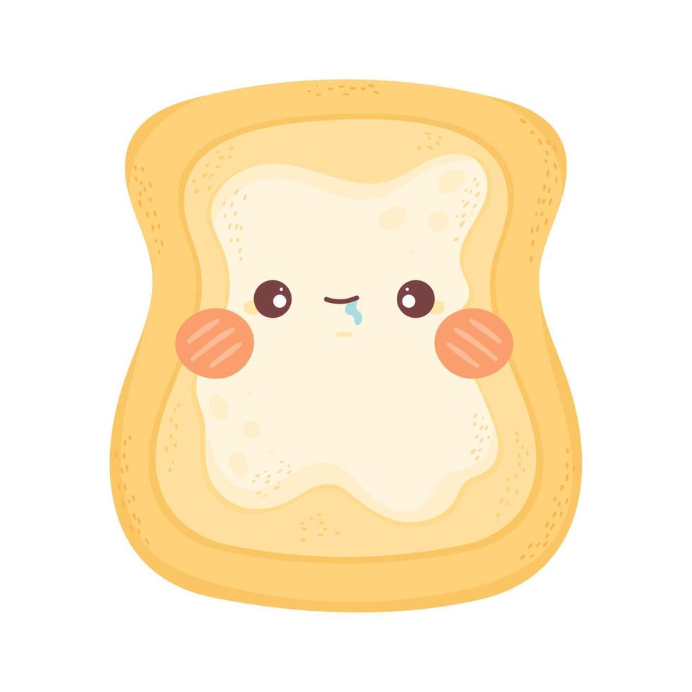 fresh bread kawaii vector