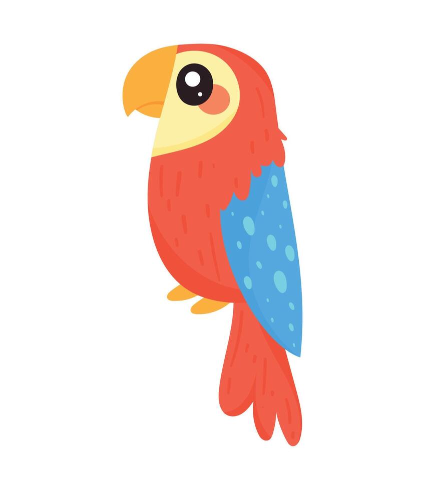 pajarito loro rojo vector