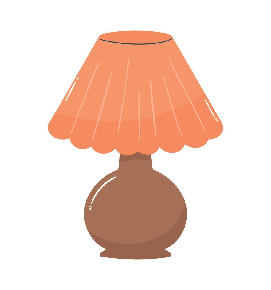 orange lamp house furniture vector