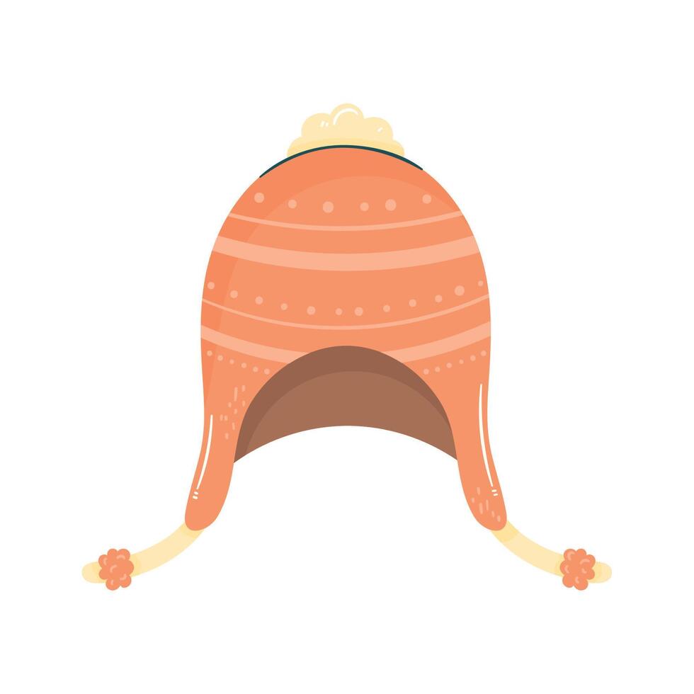 orange hat winter clothes vector