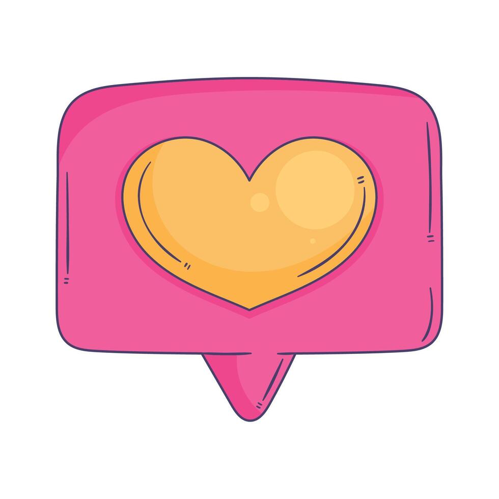 speech bubble with heart vector