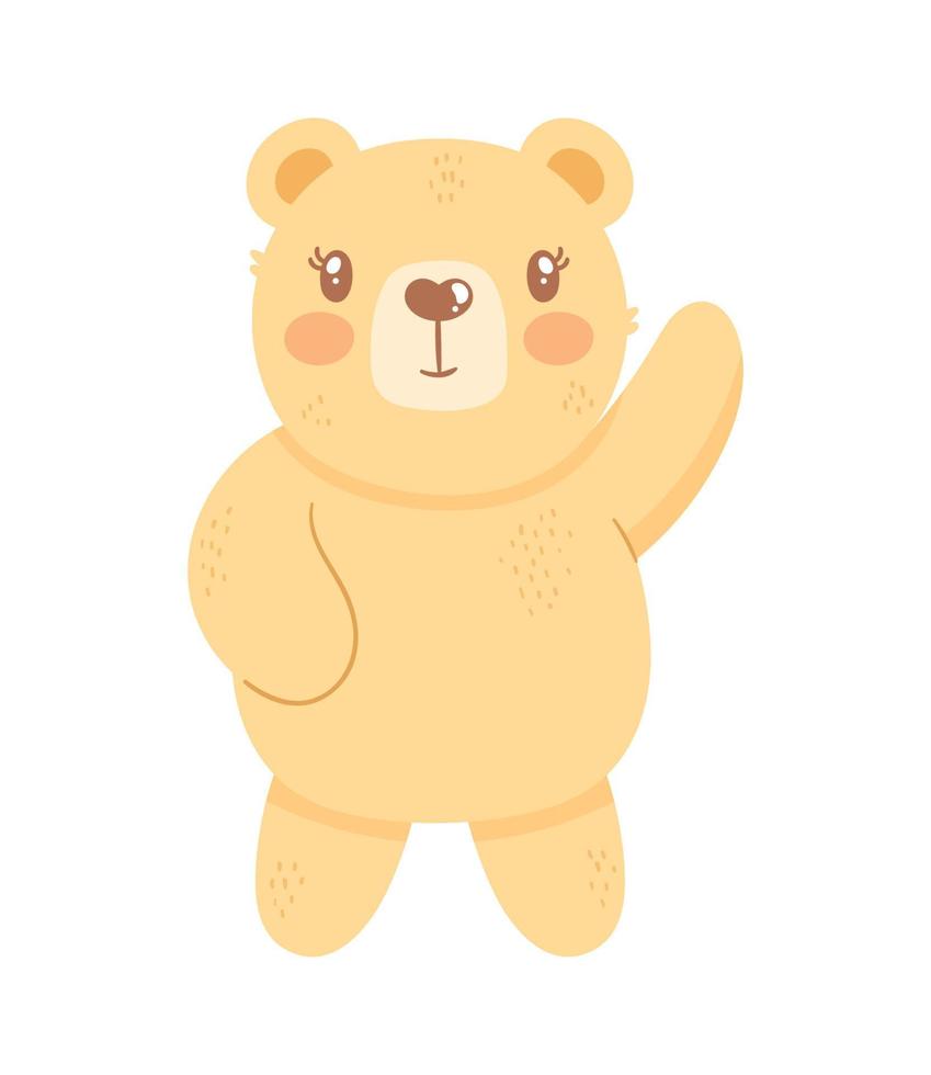 lindo oso de peluche amarillo vector