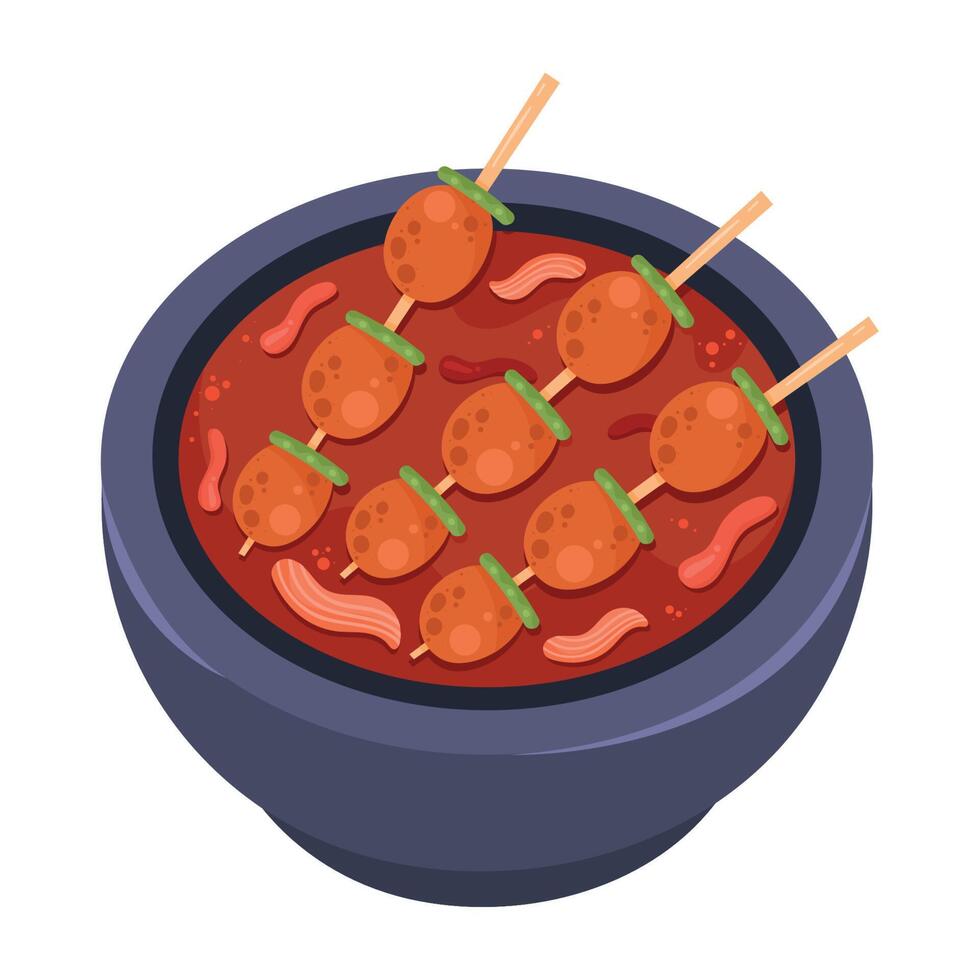 Bibimbap comida coreana vector