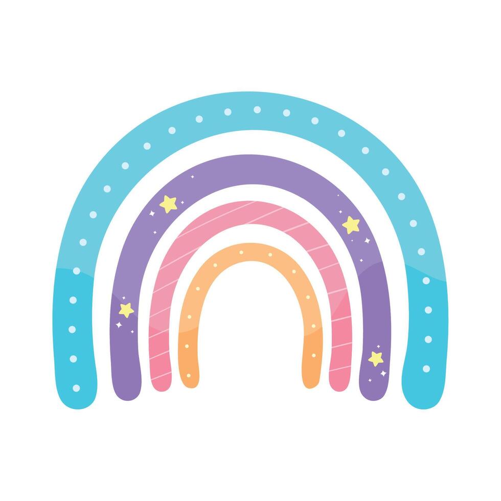 rainbow fairytale with stars vector