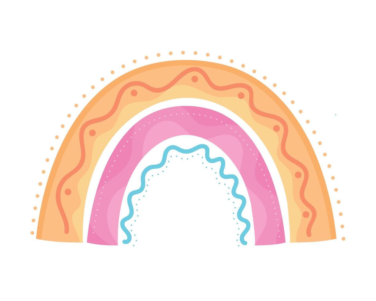 cuento de hadas del arco iris con olas vector