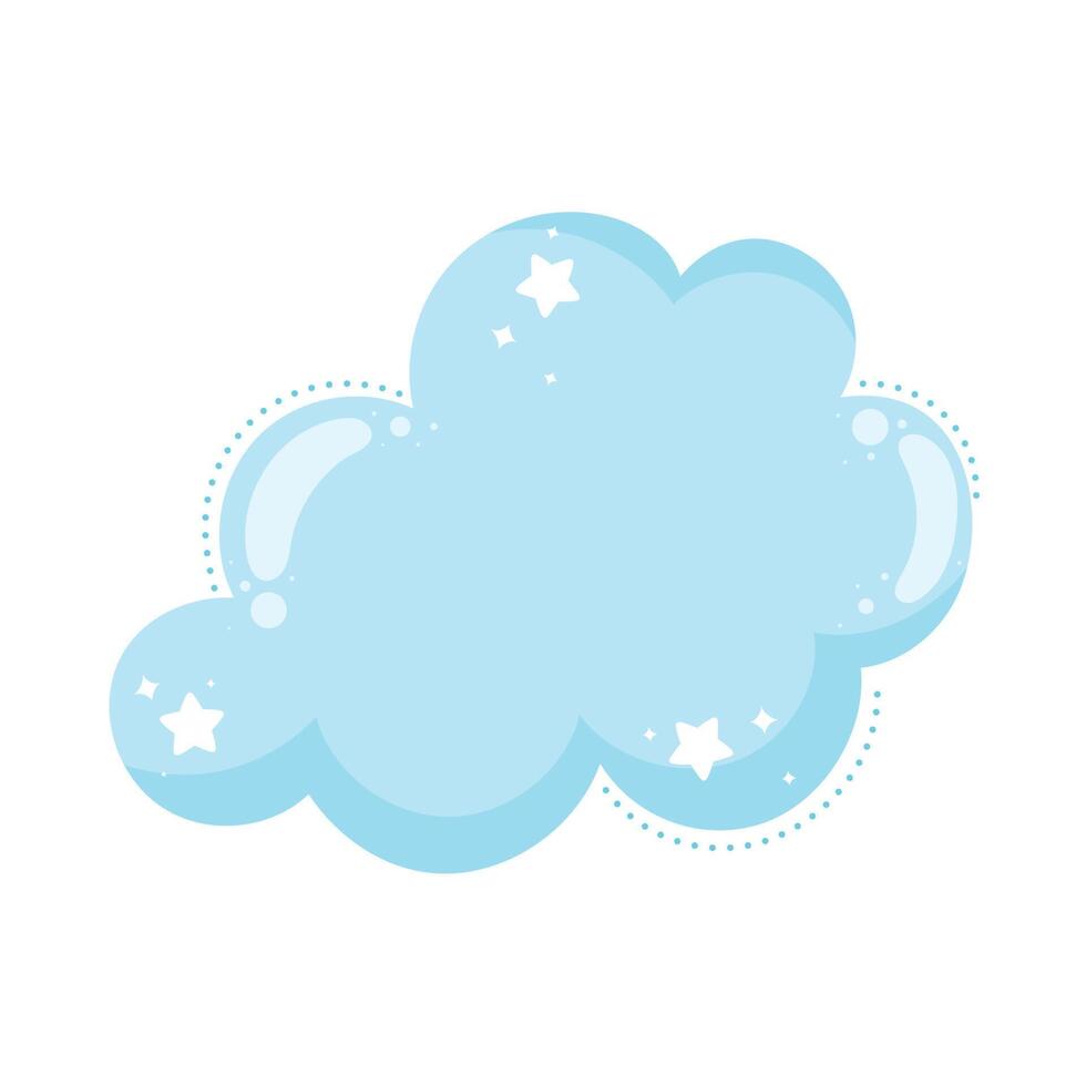 cloud sky with stars vector