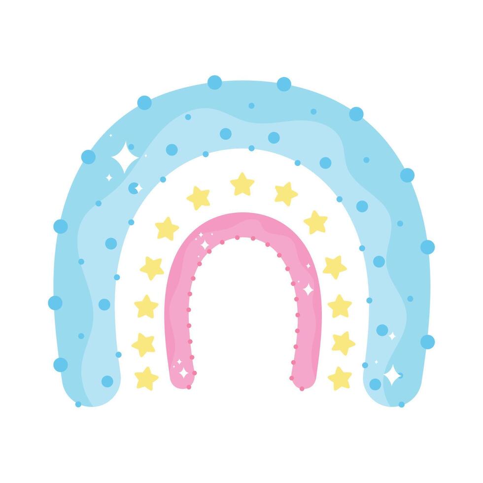 stars in rainbow fairytale vector