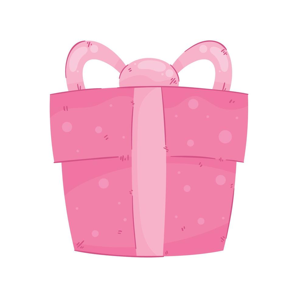 pink gift box present vector