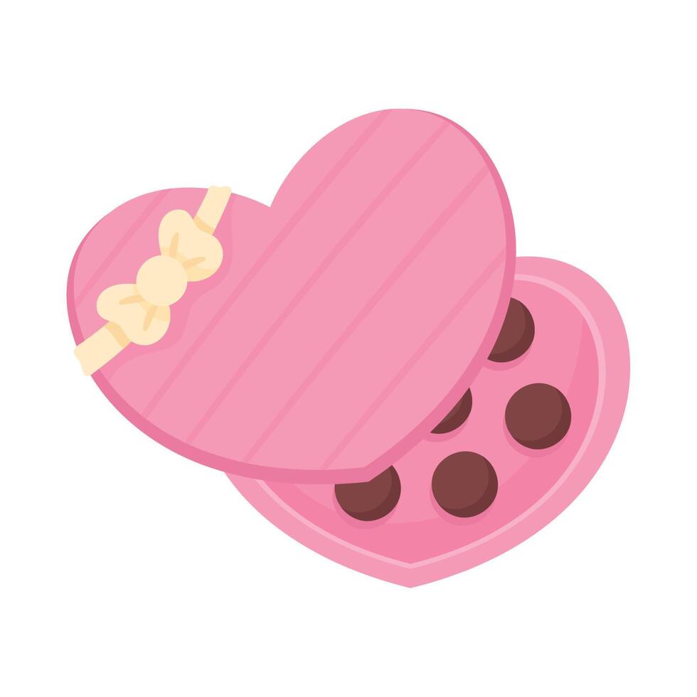 chocolates in heart box vector