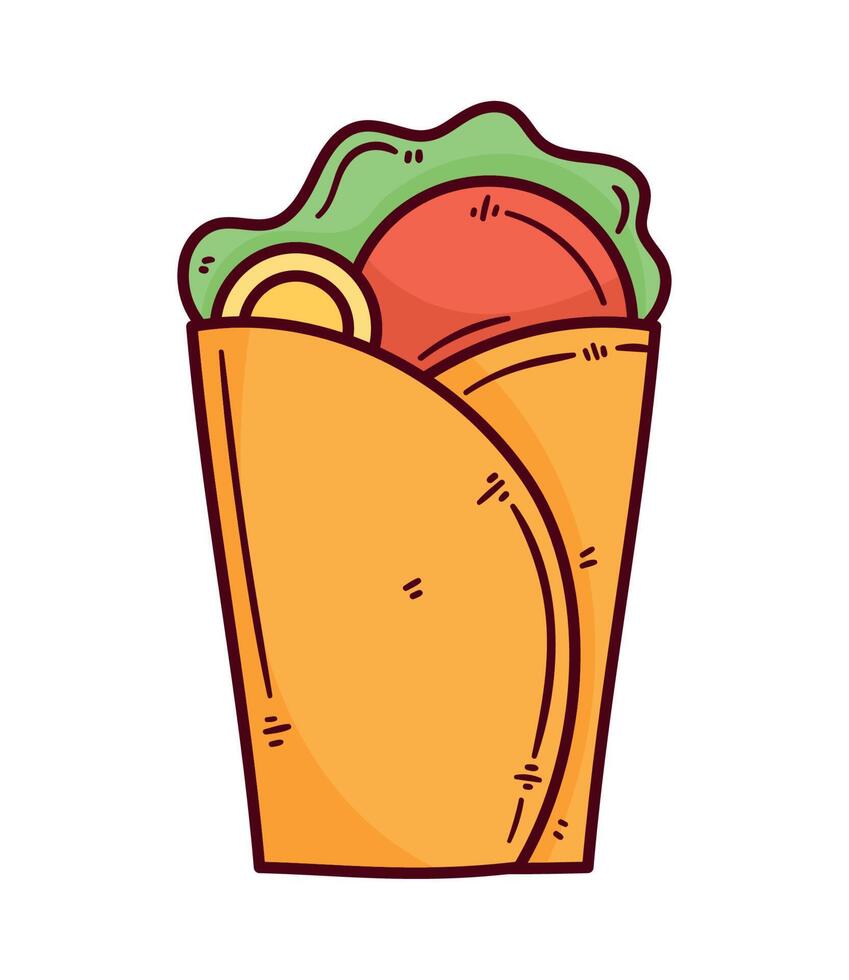 burrito mexicano comida rapida vector