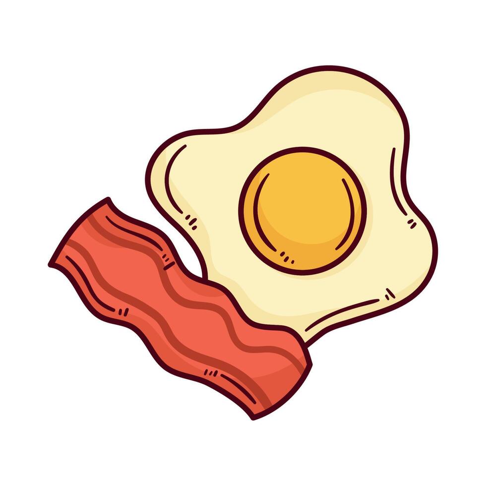 bacon and egg fried 16927215 Vector Art at Vecteezy