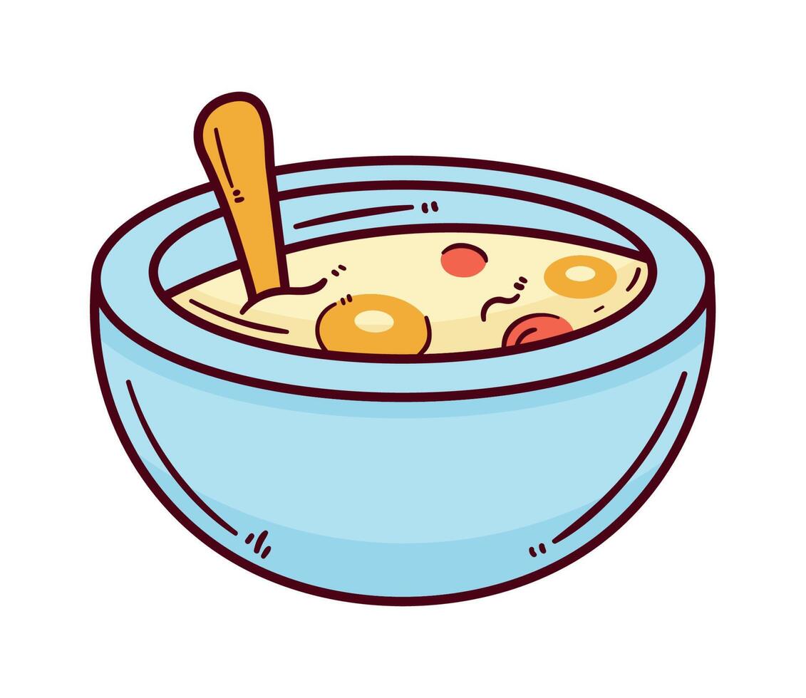 cereal with milk breakfast vector