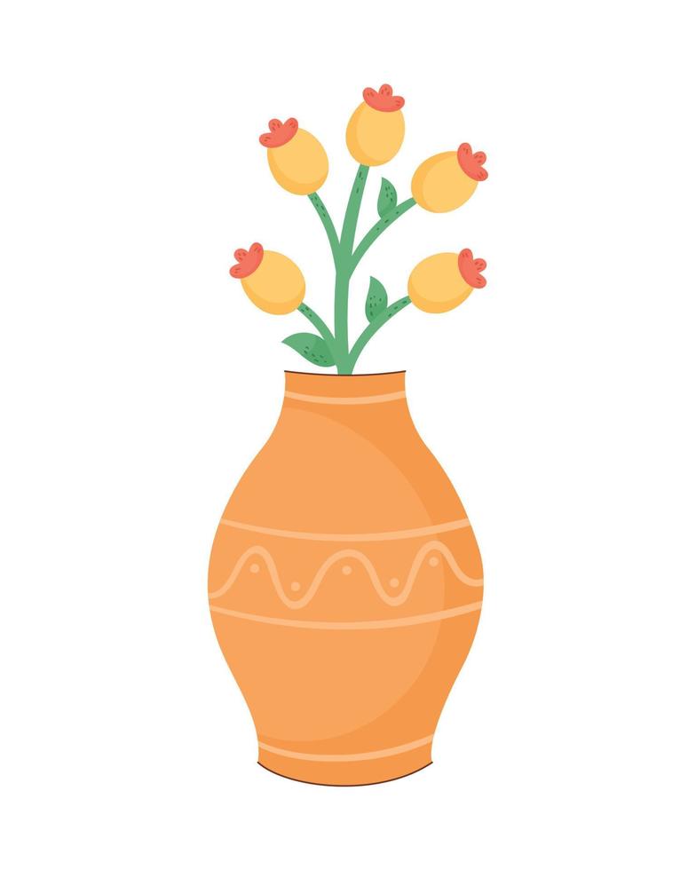 yellow flowers in vase vector
