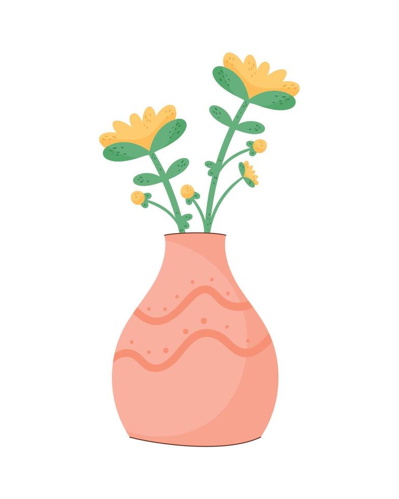 flowers in pink vase vector