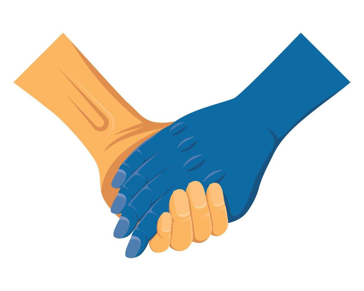 hands with ukraine flag paint vector