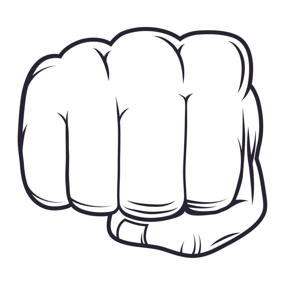 hand fist front vector