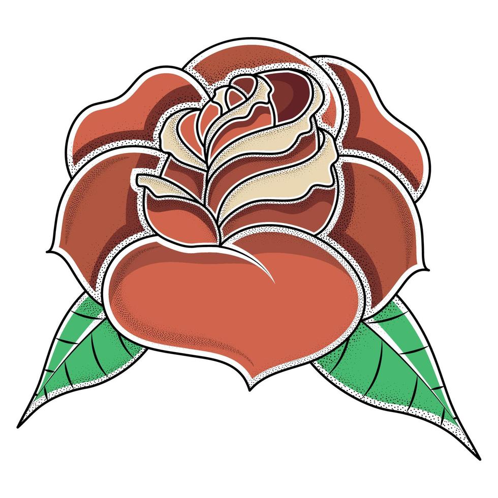 rose old school tattoo vector