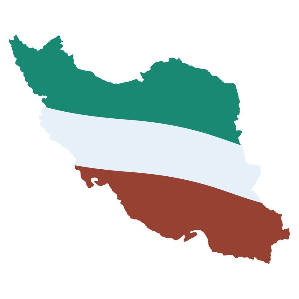 bandera iraní en el mapa vector