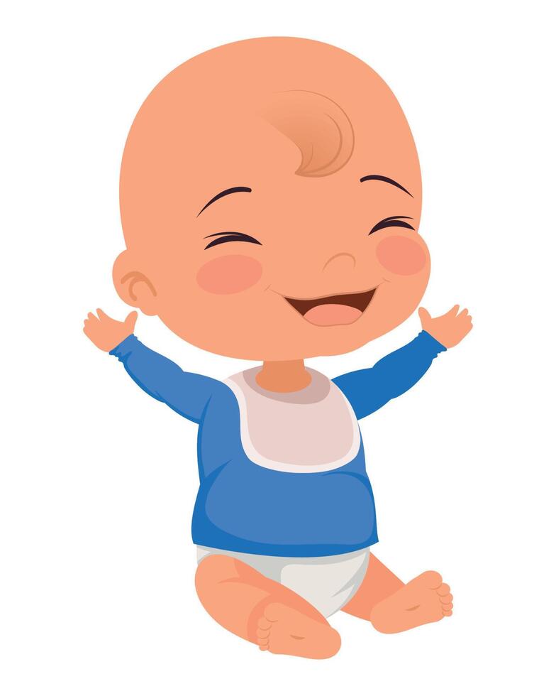 little baby boy seated vector