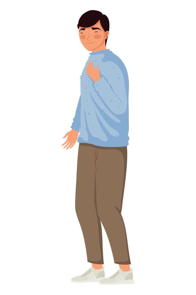 young man standing vector