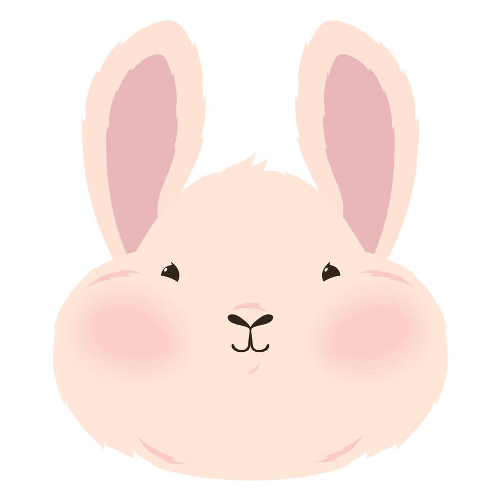 head rabbit farm animal vector